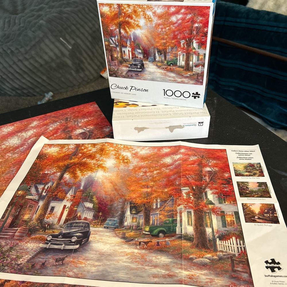 Buffalo chuck pi son Autumn Street Puzzle - Red, Orange, Green - Picture 2 of 2